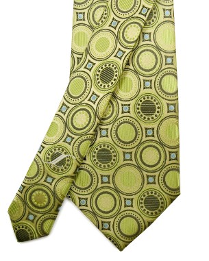 Diameter Demand Tie in Bright Green Yellow/Marine Green/Light Blue