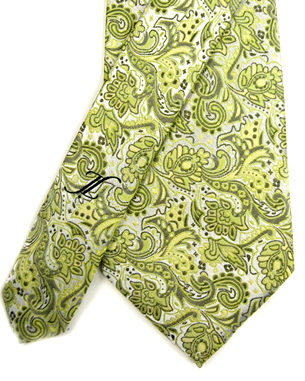 Balancing Bouquets Tie in Light Lime Green/Silver/Dark Gray