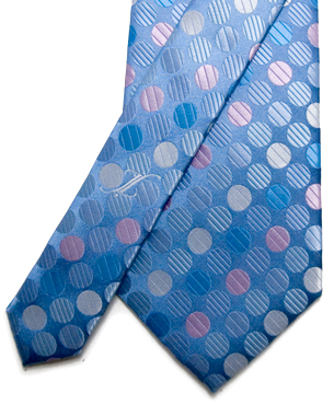 Capital Circles Tie in Light Blue/Pink/Aqua Blue/Gray