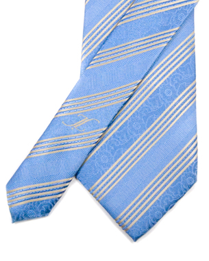 Floating Florals Tie in Light Blue/Cream