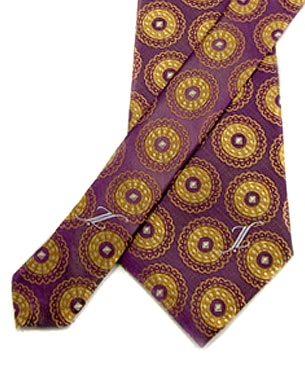 Rings Of Eternity Tie in Maroon/Gold/Pearl