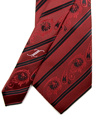 Curly Call Tie in Dark Red/Black
