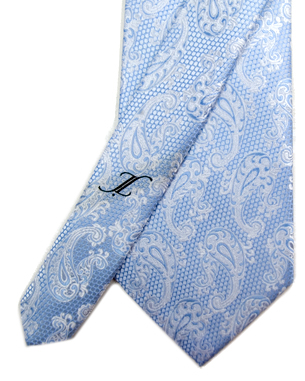 Treasury Twirls Tie in Light Blue/White