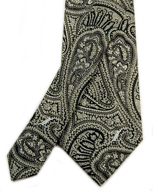 Paisley Power Tie in Gray/Black