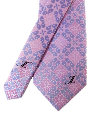 Southern Spain Summer Tie in Pink/Light Blue/Pink-White