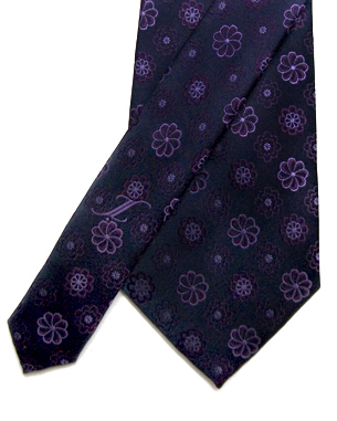 Swirling Securities Tie in Black/Dark Purple/Purple