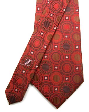 Diameter Demand Tie in Dark Maroon/Black/Dark Brown/Silver