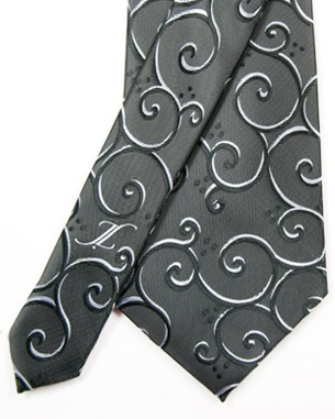True Value Twirls Tie in Light Black/Black/Silver