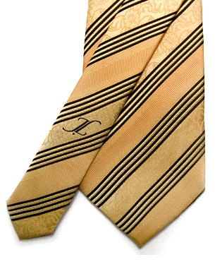 Floating Florals Tie in Orange Cream/Tan/Brown