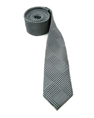 Skinny Classic Glen Plaid Ties in Black/White