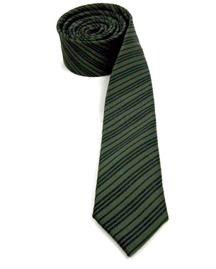 Triple Thin Line Skinny Ties in Forest Green/Black