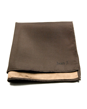 Chocolate Brown On Dark Gold Pocket Squares in Chocolate Brown on Dark Gold