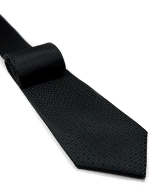 Embossed Circles On Squares Tie in Black
