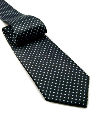 Polka Dot Tie in Black/Light Blue