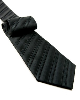 Black Stripes Tie in Black/Black
