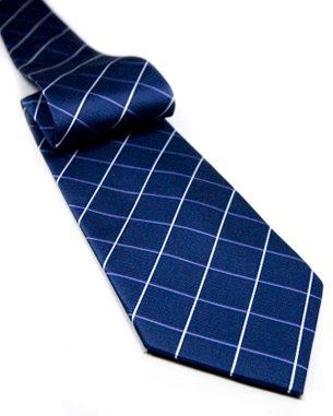Thin Two Color Crisscross Tie in Dark Blue/Purple/Silver
