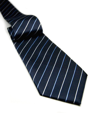 Alternating Pin Stripe Tie in Dark Blue/Light Blue/Light Gray