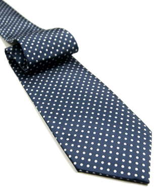 Polka Dot Tie in Dark Blue/White