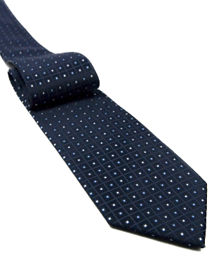Boxes Within Boxes Tie in Dark Blue/Light Blue/Silver