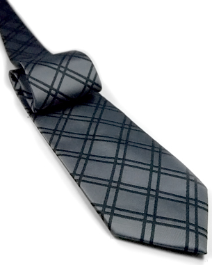 Two Colored Double Crisscross Tie in Dark Gray/Black