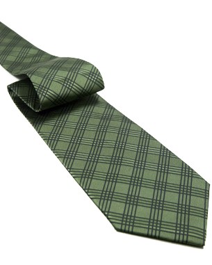 Quad Line Crisscross Tie in Forest Green/Black