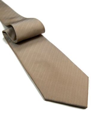 Herringbone Tie in Bronze Light Brown/Silver