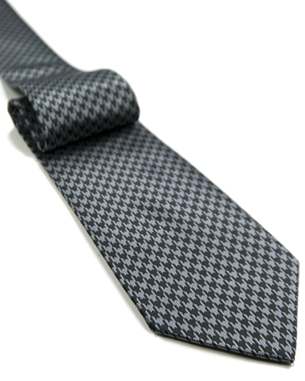 Classic Houndstooth Tie in Gray/Black