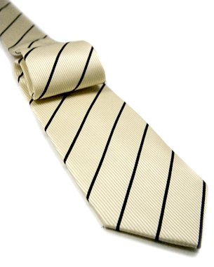 Stripes On Cords Tie in Light Yellow/Cream/Black