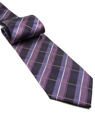Crisscross Refinement Tie in Purple/Dark Purple/Silver