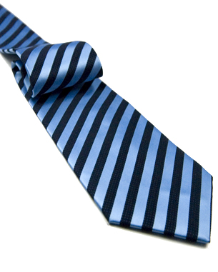Dots To Stripes Tie in Dark Blue/Light Blue