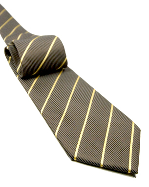 Stripes On Cords Tie in Brown/Yellow