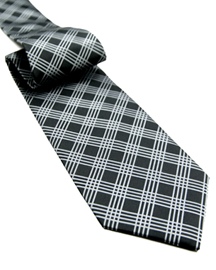Quad Line Crisscross Tie in Black/Gray