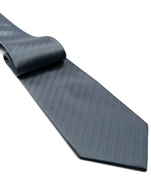 Herringbone Tie in Dark Gray/Dark Blue